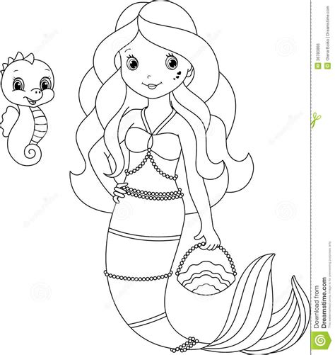Printable Easy Mermaid Coloring Pages